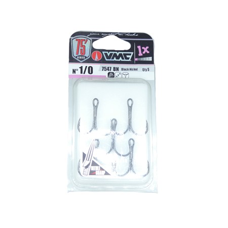 Hamecon Triple Vmc Needle Point 7547Bn - Black Nickel - N°1/0 X 5