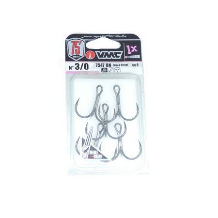 Hamecon Triple Vmc Needle Point 7547Bn - Black Nickel - N°3/0 X 5