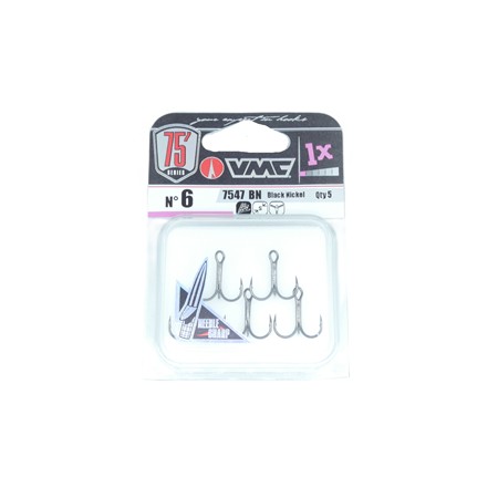 Hamecon Triple Vmc Needle Point 7547Bn - Black Nickel - N°6 X 5