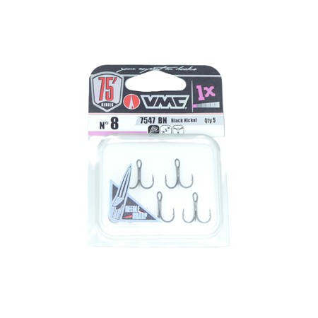 Hamecon Triple Vmc Needle Point 7547Bn - Black Nickel - N°8 X 5