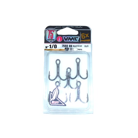 Hamecon Triple Vmc Tropic Spark Point 7560 - Black Nickel - N°1/0