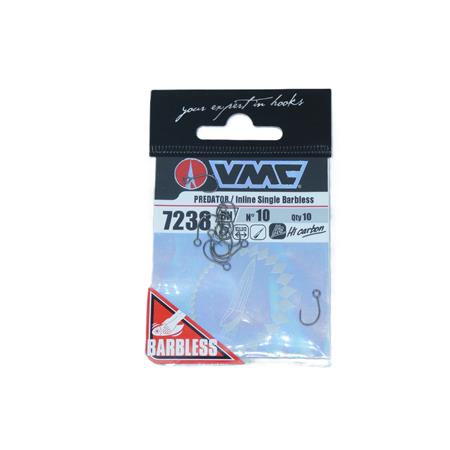 Hameçon Vmc Predator Inline Single Barbless 7238 - Black Niquel N°10