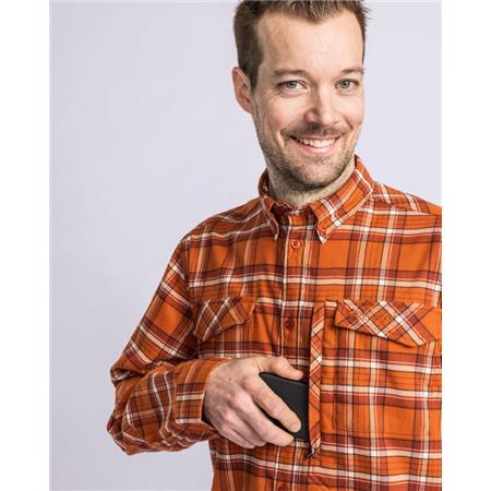 HEMDEN MIT LANGEN ÄRMELN FÜR MÄNNER PINEWOOD ABISKO HIKING FLANNEL - BURNED ORANGE