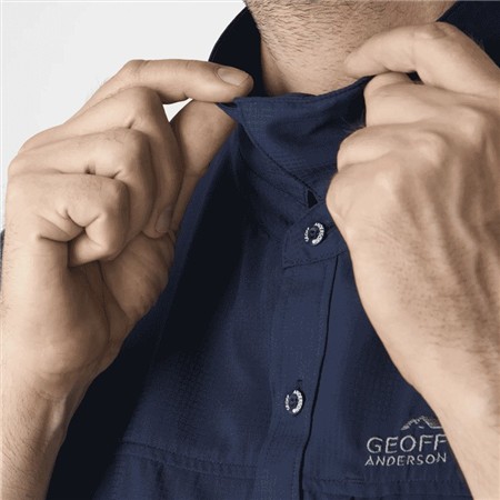 HEREN KORTE MOUW OVERHEMD GEOFF ANDERSON EZMAR LIGHT S/S - BLAUW