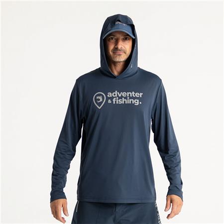 HEREN SWEAT - MARINE ADVENTER & FISHING GOLON UV-BESTENDIG MET CAPUCHON - MARINO - MARINEBLAUW
