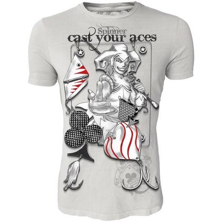 Heren T-Shirt Korte Mouwen Hot Spot Design Spinner-Cast Your Aces - Grijs