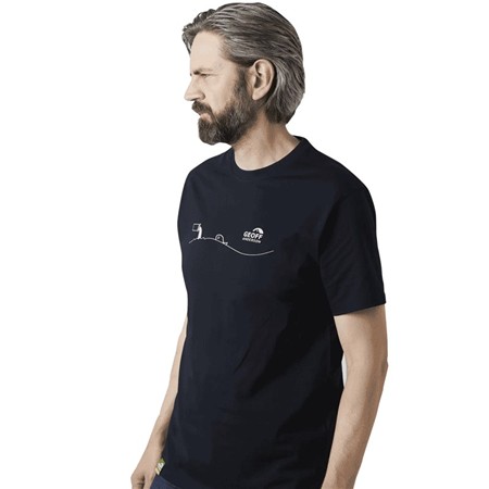 HEREN T-SHIRT MET KORTE MOUWEN GEOFF ANDERSON ORGANIC POLLUTION - ZWART