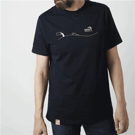 HEREN T-SHIRT MET KORTE MOUWEN GEOFF ANDERSON ORGANIC POLLUTION - ZWART