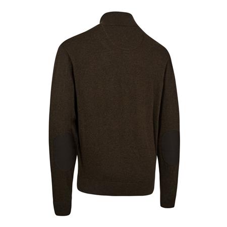 HEREN TRUI DEERHUNTER TRICOT HARRINGTON ½-ZIP - BROWN MELANGE