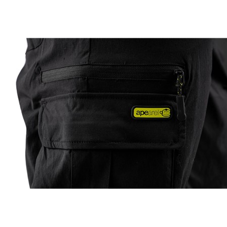 HERENBROEK RIDGE MONKEY APEAREL LIGHTWEIGHT CLASSIC CARGO TROUSERS - ZWART