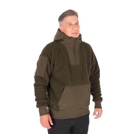 HERENJACK FOX OLIVE SHERPA HYBRID JACKET - OLIJFGROEN