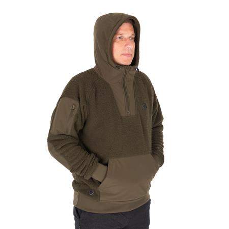 HERENJACK FOX OLIVE SHERPA HYBRID JACKET - OLIJFGROEN