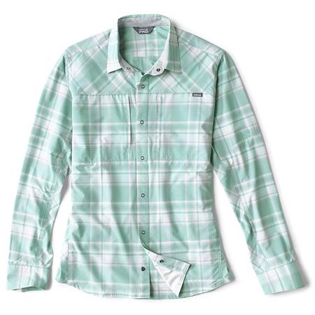 Herenshirt Met Lange Mouwen Orvis Pro Stretch Shirt Marineplaid - Blauw