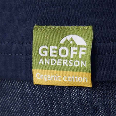 HERRE KORTÆRMET T-SHIRT GEOFF ANDERSON ORGANIC PEACE TROUT - MARINEBLÅ