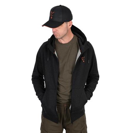 HERRE-SWEATSHIRT FOX COLLECTION LW HOODY BLACK & ORANGE - SORT