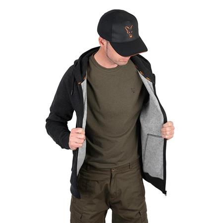 HERRE-SWEATSHIRT FOX COLLECTION LW HOODY BLACK & ORANGE - SORT