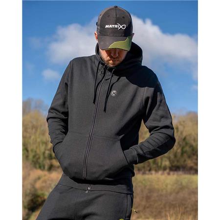 HERRE-SWEATSHIRT FOX MATRIX STEALTH ZIPPED HOODY - SORT