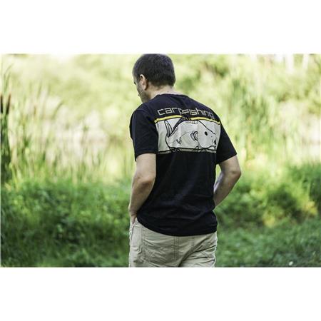HERRE T-SHIRT KORTÆRMET HOT SPOT DESIGN LINEAR CARPFISHING - SORT