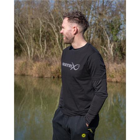 HERRE T-SHIRT MED KORTE ÆRMER FOX MATRIX LARGE FADE T-SHIRT BLACK/GREY - SORT