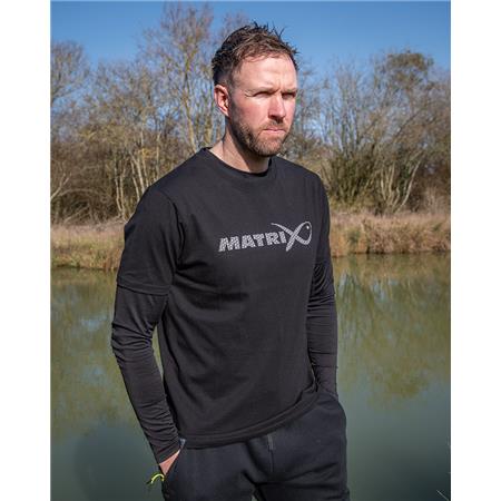 HERRE T-SHIRT MED KORTE ÆRMER FOX MATRIX LARGE FADE T-SHIRT BLACK/GREY - SORT