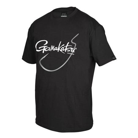 Herre T-Shirt Med Korte Ærmer Gamakatsu G-Hook T-Shirts Worm 330 - Sort