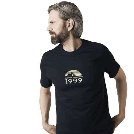 HERRE T-SHIRT MED KORTE ÆRMER GEOFF ANDERSON ORGANIC RETRO 1999 - SORT