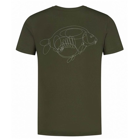 HERRE T-SHIRT MED KORTE ÆRMER KORDA ONE LINER TEE - OLIVEN