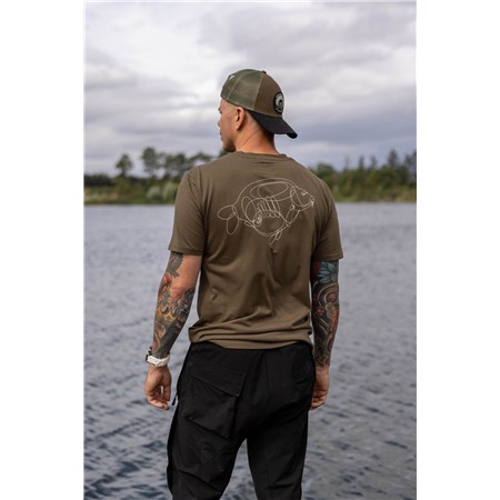 HERRE T-SHIRT MED KORTE ÆRMER KORDA ONE LINER TEE - OLIVEN