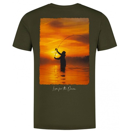 HERRE T-SHIRT MED KORTE ÆRMER KORDA SUNRISE TEE - MØRK OLIVEN