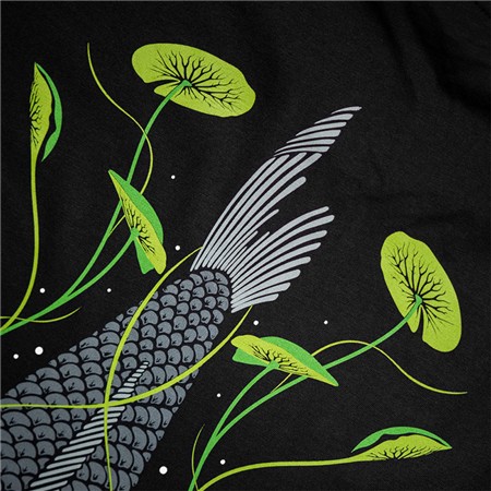 HERRE T-SHIRT MED KORTE ÆRMER KUMU TAILS UP TEE - SORT