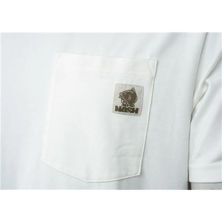 HERRE T-SHIRT MED KORTE ÆRMER NASH MAKE IT HAPPEN BADGE POCKET - ECRU