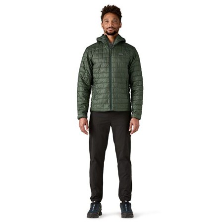 HERREDUNJAKKE PATAGONIA NANO PUFF FITZ ROY TROUT HOODY - OLD GROWTH GREEN