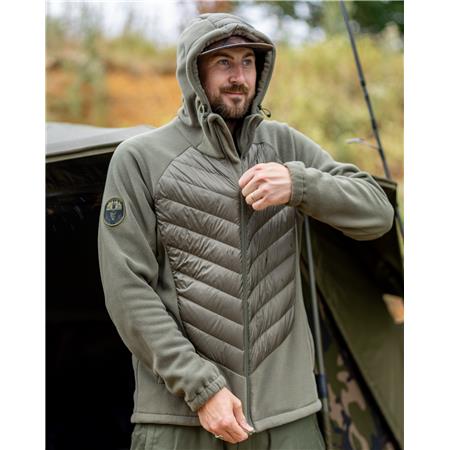 HERREJAKKE FOX EXPLORER FLEECE HOODED JACKET - GRØN