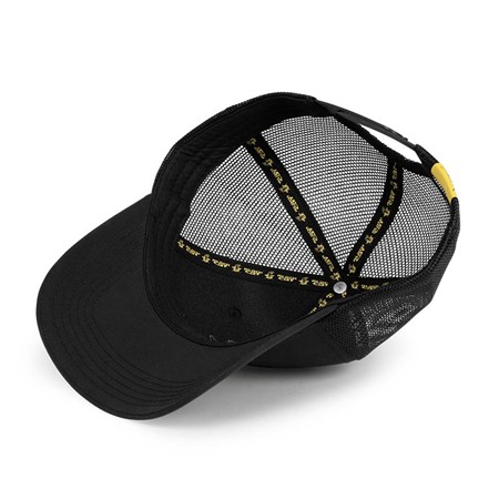 HERREKASKET BLACK CAT BLACK TRUCKER CAP - SORT