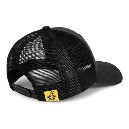 HERREKASKET BLACK CAT BLACK TRUCKER CAP - SORT