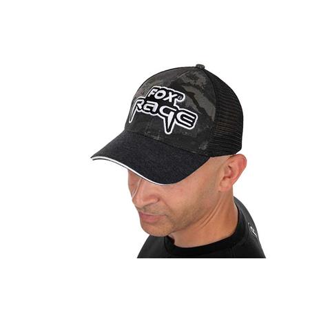 HERREKASKET FOX RAGE EMBROIDED CAMO TRUCKER CAP - SORT