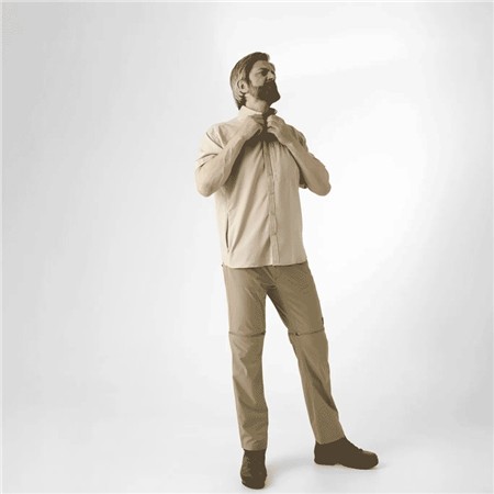 HERREN-KURZARMHEMD GEOFF ANDERSON EZMAR LIGHT S/S - KHAKI