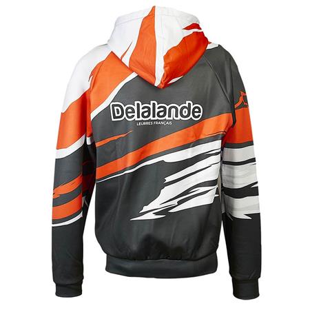 HERREN-SWEAT MIT REIßVERSCHLUSS DELALANDE SOFT - SCHWARZ/ORANGE