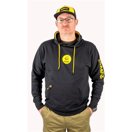 Herren Sweatshirt Black Cat Black Hoody - Noir