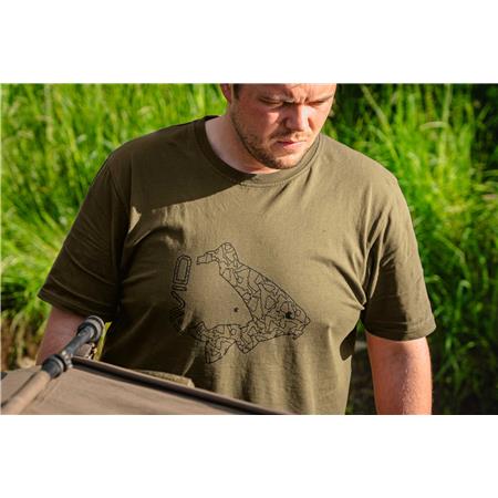 HERREN-T-SHIRT MIT KURZEN ÄRMELN AVID CARP ICON T-SHIRT KHAKI - KHAKI