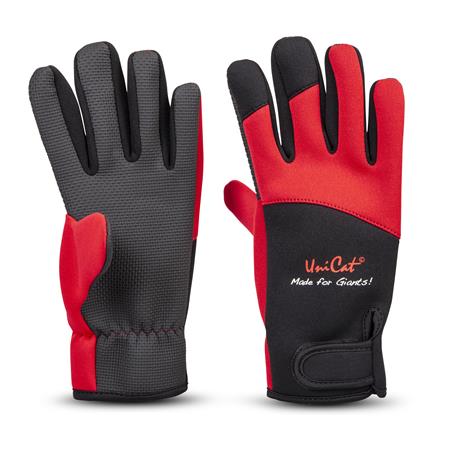 Herrenhandschuhe Unicat Neopren Gripper - Schwarz/Rot