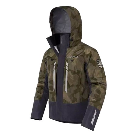 Herrenjacke Finntrail Wasserdicht Greenwood - Camo Shadow Grün