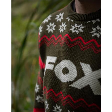 HERRENPULLOVER FOX XMAS JUMPER - KHAKI