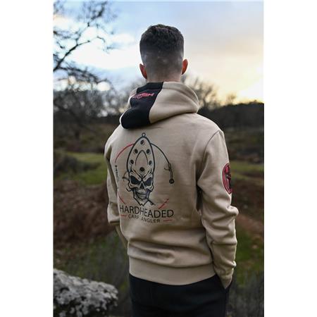 HERRENSWEATSHIRT HOT SPOT DESIGN HOODIE HARDHEADED - BEIGE