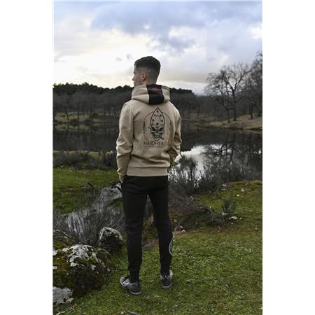 HERRENSWEATSHIRT HOT SPOT DESIGN HOODIE HARDHEADED - BEIGE