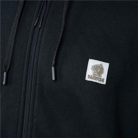 HERRENSWEATSHIRT NASH MAKE IT HAPPEN BADGE ZIPPED - NOIR
