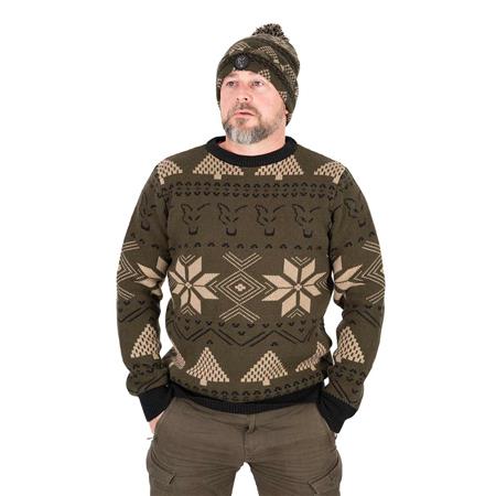 HERRESWEATER FOX FESTIVE JUMPER - KHAKI