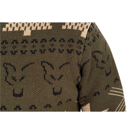 HERRESWEATER FOX FESTIVE JUMPER - KHAKI