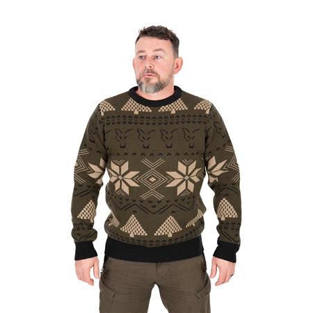 Herresweater Fox Festive Jumper - Khaki