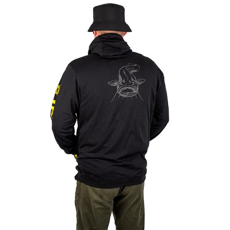 HERRSWEATSHIRT BLACK CAT BLACK ZIPPED HOODY - SVART